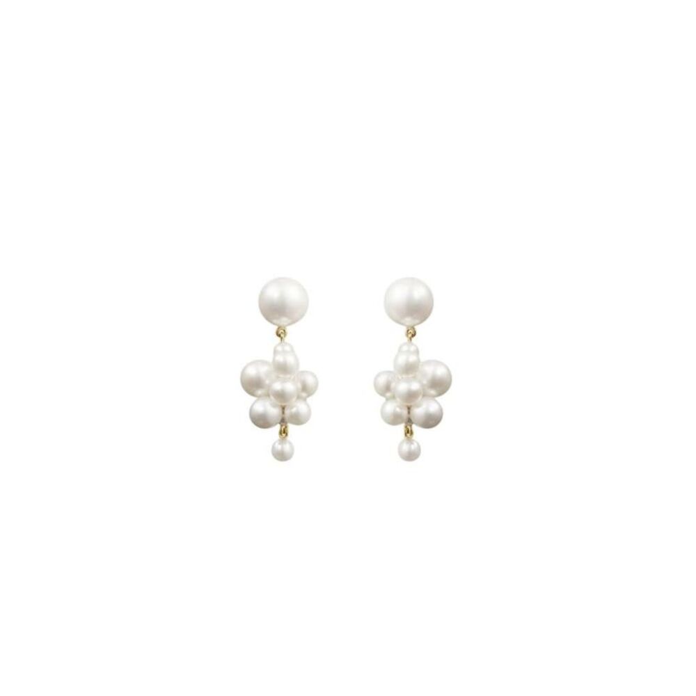 SOPHIE BILLE BRAHE Lustrous Pearl Cluster Drop Earrings Women 14K FRESH WATER
